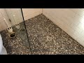 Curb-less Shower With Penny Tile.