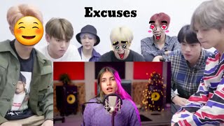 BTS REACTION TO Excuses | Cover by aish | AP dhillon | Intense @viralvideoreaction7721