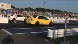 2 EVO VIII's Drag Racing (HTA35R vs. STOCK TURBO) - 1/4 mile