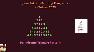 Java | Palindrome triangle | in Telugu | #tvstreetechnologies