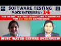 Software Testing Interview Questions for Freshers - Manual Testing Mock Interview