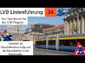 LVB Linienführung Baustellenlinie 34 Sportforum Ost - S-Bf Plagwitz