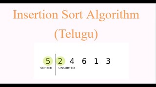 Insertion Sort Program in Telugu | Insertion Sort Algorithm