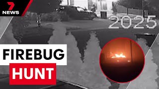 The hunt for arsonists wanted over a mystery firebombing in Craigieburn | 7NEWS