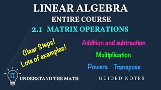 Matrix Operations: Addition, Multiplication, and Transpose (Step-by-Step)