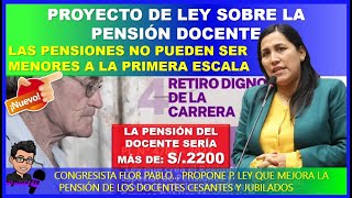 😱👉PROYECTO DE LEY SOBRE PENSIÓN DOCENTE 👉 LAS PENSIONES NO PUEDEN SER MENORES A LA PRIMERA ESCALA