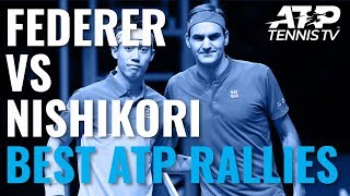 Roger Federer v Kei Nishikori: Best ATP Shots & Rallies