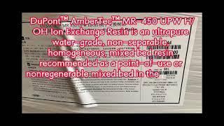 DuPont™ AmberTec™ MR-450 UPW H/OH Ion Exchange Resin is an ultrapure water-grade, non-separable