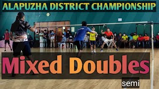 KERALA BADMINTON ,ALAPUZHA DISTRICT CHAMPIONSHIP Mixed Doubles semifinal ROGIN CLEONA VS DEV GOWRI