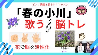 歌う脳トレ「春の小川」グーチョキパー・数字・腕の体操で脳を活性化～子供から大人まで～＃音楽レクリエーション