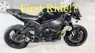 Rebuilding Wrecked Kawasaki ZX10R 2020 Episode 5: Front Rim and First Ride! Motorcycle Crashed