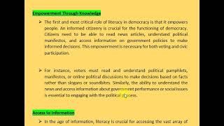 7. DEMOCRACY AND ILLITERACY DO NOT MOVE TOGETHER | ENGLISH ESSAY | PAPER2019 | CSS EXAM |CSSPMSTIMES