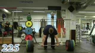 Deadlift 6 x 4 225 kg 10.1.2014