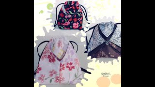 蘇媽媽的拼布-束口袋/阿信袋的三種做法(Su Mama's patchwork- Drawstring pocket Three kinds of teaching)