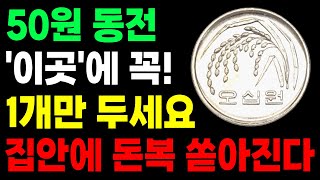 50원 동전 '이곳'에 꼭 두세요! 돈복 폭발하는 50원 두는 위치입니다. #재물운 #풍수 #50원 풍수