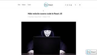Hide website source code in React JS