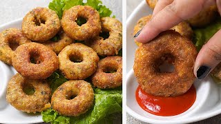 Potato Chicken Donuts | Chicken Donut Recipe | Chicken Snacks Recipes