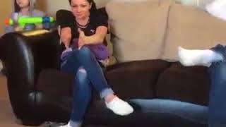 Sister Kicks Brother in face