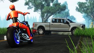 BeamNG Drive - Realistic Motorbike Crashes #3