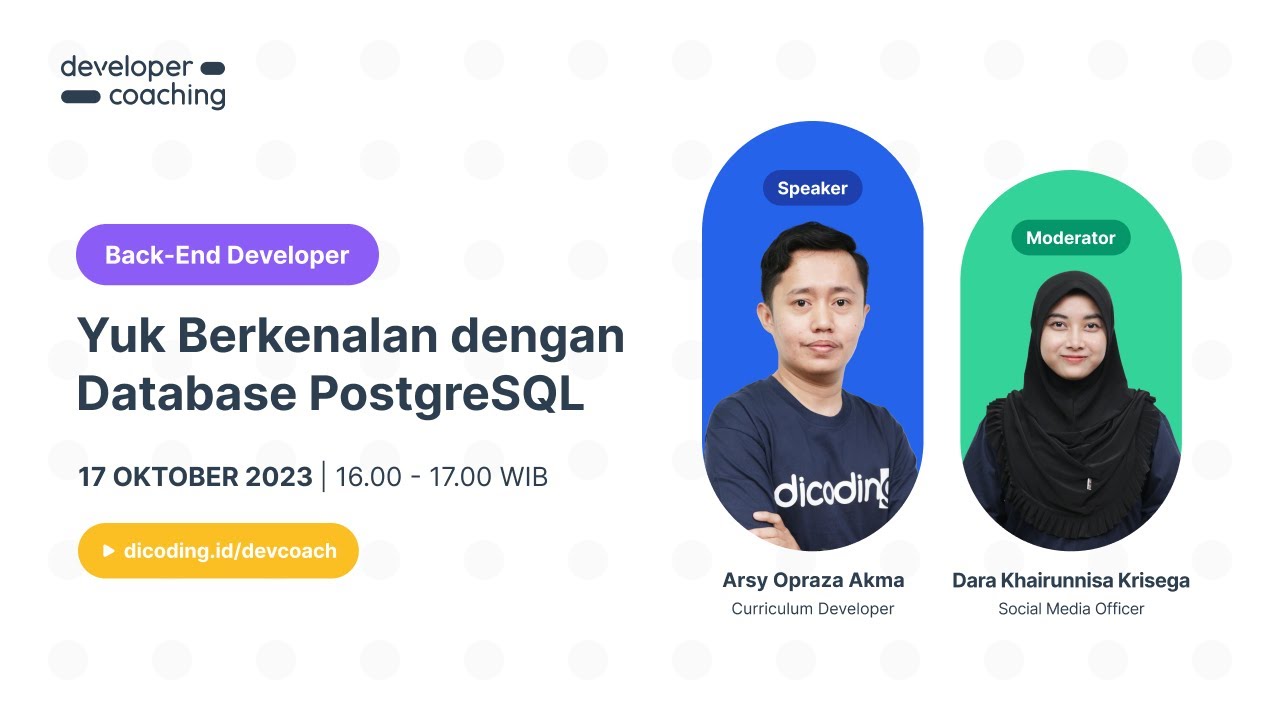 Dicoding Developer Coaching 107 Back End Yuk Berkenalan Dengan