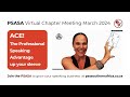 🎙️ ACE! The Professional Speaking Advantage up your sleeve | Marie Le Roux for PSASA Virtual Chapter