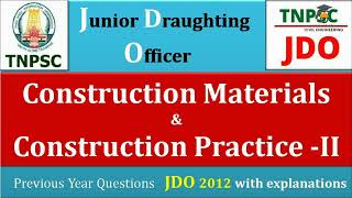 JDO Previous Year 2012 Construction Material questions solved