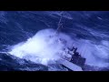 military ship in extreme storm