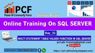 DAY31 MULTI STATEMENT TABLE VALUED FUNCTION IN SQL SERVER