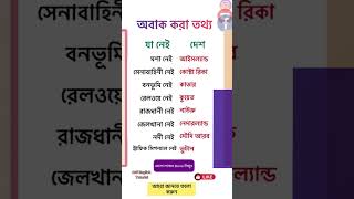 অবাক করা তথ্য কোন দেশে কি কি নেই |