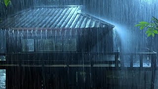 Beat Insomnia to Sleep Immediately with Heavy Rain \u0026 Thunder on a Tin Roof of Old Farmhouse at Night