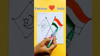 #challengaccepted |   Indian Flag ❤️ Pakistan Flag | Independence Day | #art #shorts #short