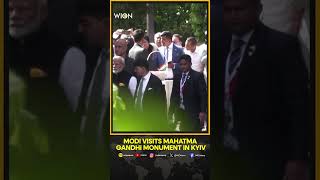 India PM Modi visits Mahatma Gandhi monument in Kyiv | WION Shorts