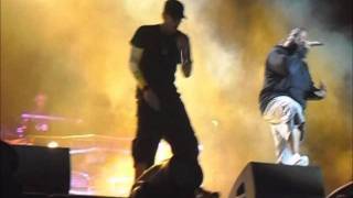 EMINEM -Front row T Vital 2011- talks to crowd. My Name Is \u0026 Real Slim Shady