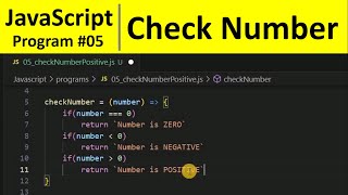 JavaScript Program 5 - Check if a number is Positive, Negative or Zero in JavaScript