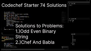 CodeChef Starter 74 Solution || Odd Even Binary Substring || Chef and Babla