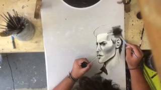 David Bowie hand painted tshirt