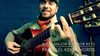 Parallel A Major and Minor Key Scales \u0026 Chords for Songwriting \u0026 Music Theory