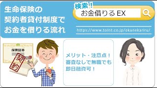 生命保険の契約者貸付制度でお金を借りる流れやメリット・注意点！審査なしで無職でも即日融資可！