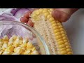 how to remove corns from cob మొక్కజొన్న కంకి నుంచి కంకిగింజలను సులువుగా తీయటం remove corn kernels