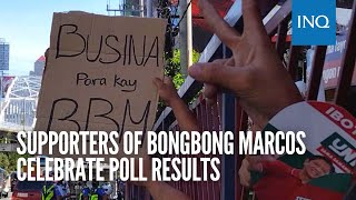 Supporters of Bongbong Marcos celebrate poll results