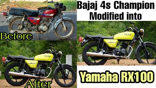 Bike Modification | Bajaj 4s Champion Modified into Yamaha RX100 | TamilTravelTuber