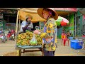 harvesting longan hill goes to market sell digging soil to plant eggplant tieu lien