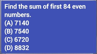 Find the sum of first 84 even numbers.