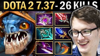 Slark Gameplay Miracle with 26 Kills and 1000 GPM - Dota 7.37