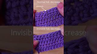 Invisible Half Double Crochet Decrease - Quick Crochet Tutorial #shorts
