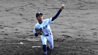 松田大輝 投手(沖縄尚学1年)　第43回沖縄県高等学校野球１年生中央大会　準決勝vs美里工業　H30.11.17 かいぎんスタジアム国頭