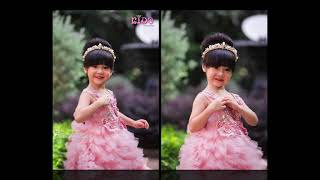 ชุดราตรีเด็กน่ารักๆ สีชมพูหน้าสั้นหลังยาวประดับดอกไม้และไข่มุก Kidoprincesskids 👑