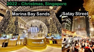 2022 Christmas Walking Tour - Marina Bay Sands and Satay Street @uphyovlogs