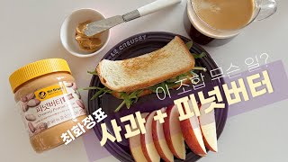 최화정레시피 사과랑 피넛버터🍎🥜/ 비싼 피넛버터 대신 요거 좋아요~👍🍯