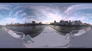 360VR 4K Asakusa-Ryogoku Sumoda River Water Bus VR Movie -360EBIS